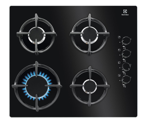 Płyta gazowa Electrolux EGG6407K Gas on Glass Żeliwne ruszty Czarny - 447315 - zdjęcie